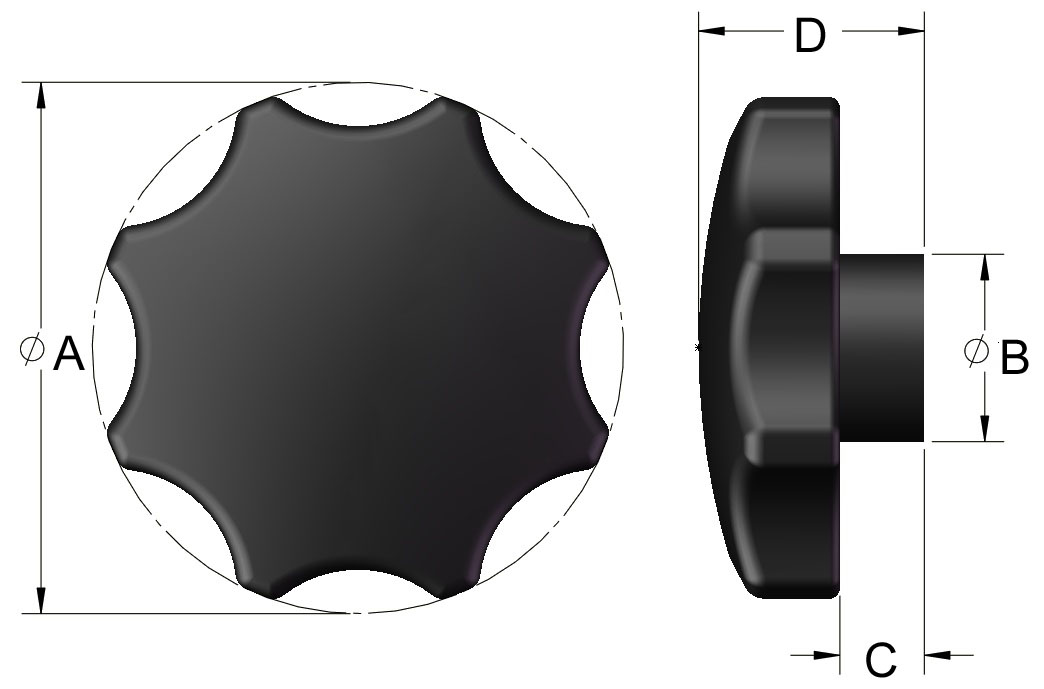 Plastic Star Knobs by Innovative Components